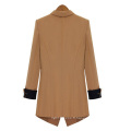 Style coréen Medium Length Ladies Chiffon Bureau Blazer Suit Coat